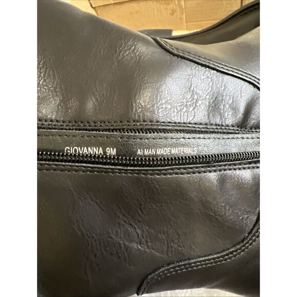 FRYE & CO GIOVANNA BLACK Stacked Heel Boots 8 W-W/9M/9.5M Women’s Shoes - Picture 14 of 16